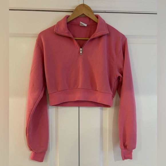 TNA Tops - TNA AIRY PERFECT FLEECE QUARTER ZIP PINK